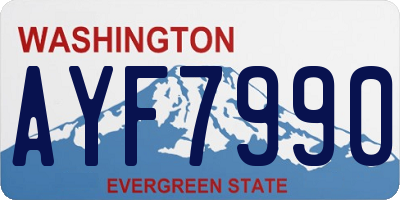 WA license plate AYF7990