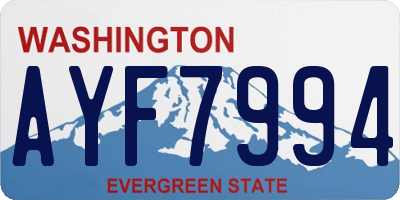 WA license plate AYF7994