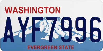 WA license plate AYF7996