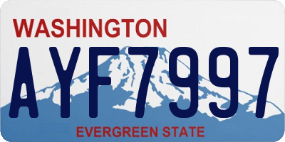 WA license plate AYF7997