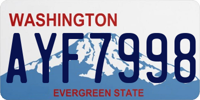 WA license plate AYF7998