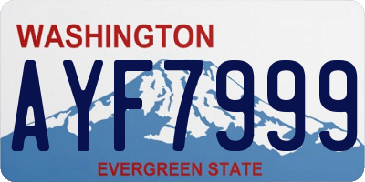 WA license plate AYF7999
