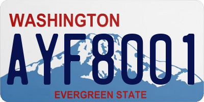 WA license plate AYF8001