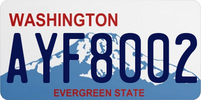 WA license plate AYF8002