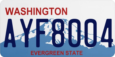 WA license plate AYF8004