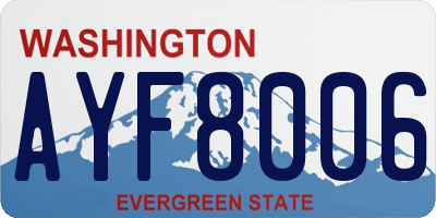 WA license plate AYF8006