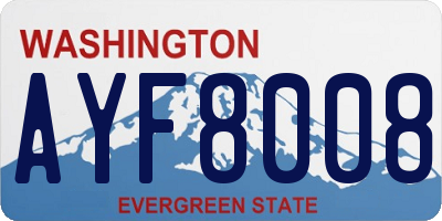 WA license plate AYF8008