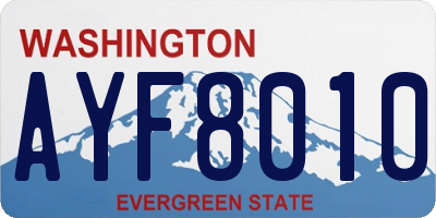 WA license plate AYF8010