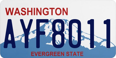 WA license plate AYF8011