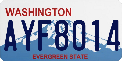 WA license plate AYF8014
