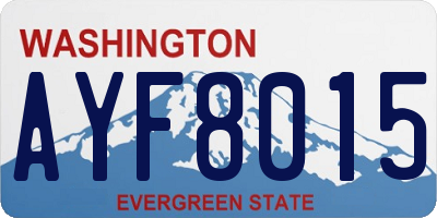 WA license plate AYF8015