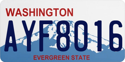 WA license plate AYF8016