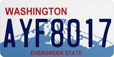 WA license plate AYF8017