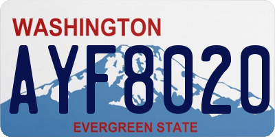 WA license plate AYF8020