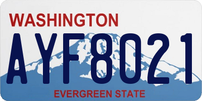 WA license plate AYF8021