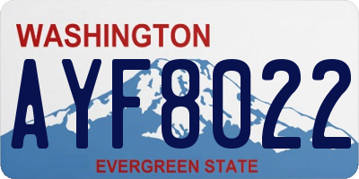 WA license plate AYF8022