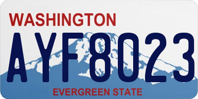 WA license plate AYF8023