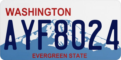WA license plate AYF8024