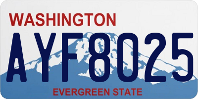 WA license plate AYF8025