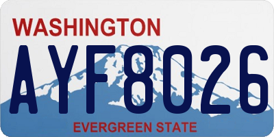 WA license plate AYF8026