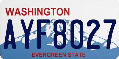WA license plate AYF8027