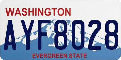 WA license plate AYF8028