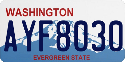 WA license plate AYF8030