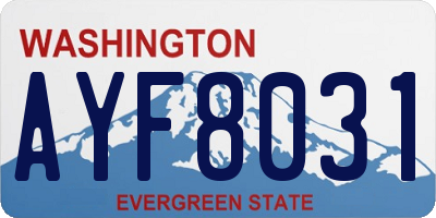WA license plate AYF8031