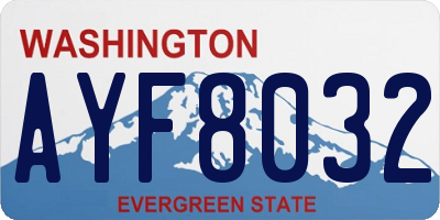 WA license plate AYF8032