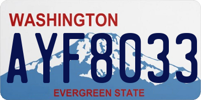 WA license plate AYF8033