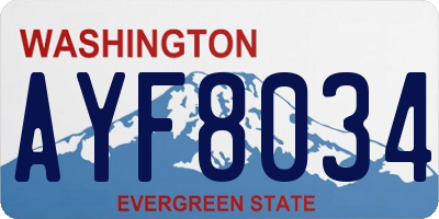 WA license plate AYF8034
