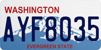 WA license plate AYF8035