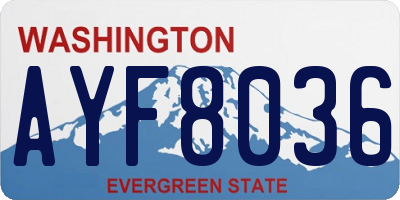 WA license plate AYF8036