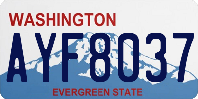 WA license plate AYF8037