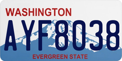WA license plate AYF8038