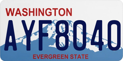 WA license plate AYF8040