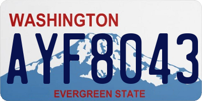 WA license plate AYF8043