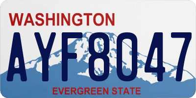 WA license plate AYF8047