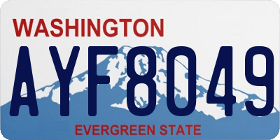 WA license plate AYF8049