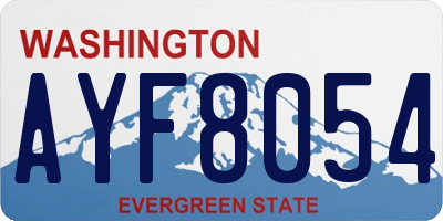 WA license plate AYF8054