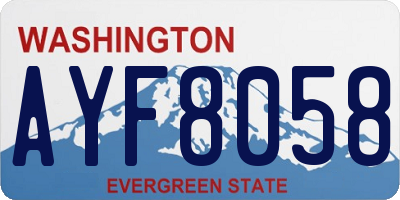 WA license plate AYF8058