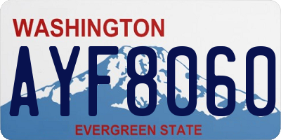 WA license plate AYF8060