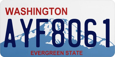 WA license plate AYF8061