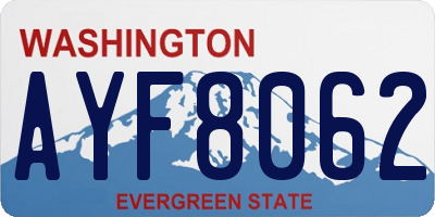 WA license plate AYF8062