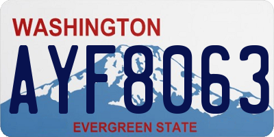WA license plate AYF8063