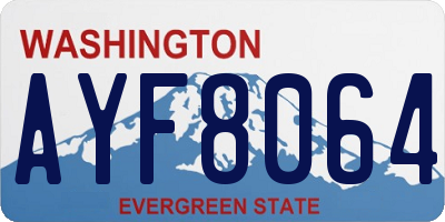 WA license plate AYF8064