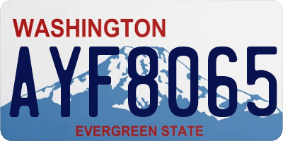 WA license plate AYF8065