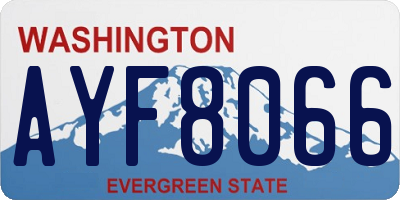 WA license plate AYF8066