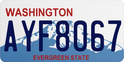 WA license plate AYF8067