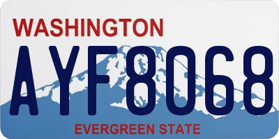 WA license plate AYF8068